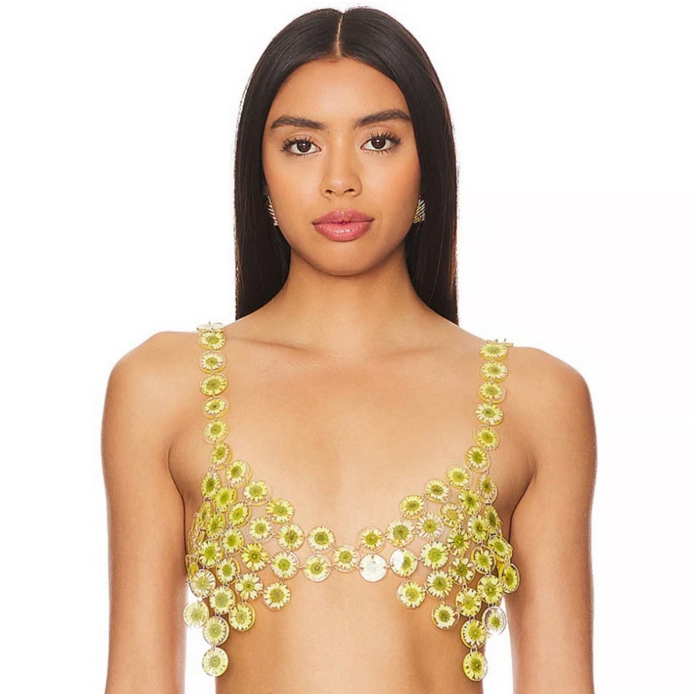 Camila Coelho Floral Chain Crop Top